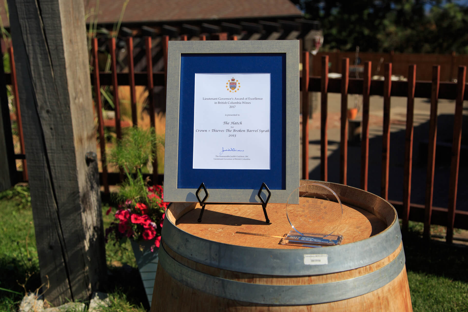 The Hatch Winery, 3225 Boucherie Road, Kelowna Winning Wine: Crown + Thieves The Broken Barrel Syrah 2013